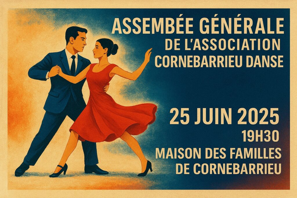 assemblée generale cornebarrieu danse le 25 juin 2025 à 19h30 à la maison des familles